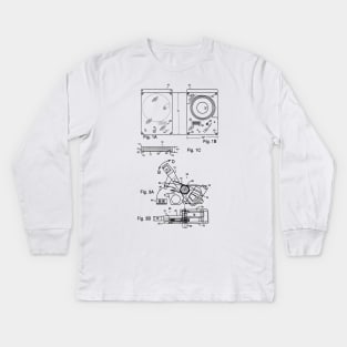 Hard Disk Drive Vintage Patent Hand Drawing Kids Long Sleeve T-Shirt